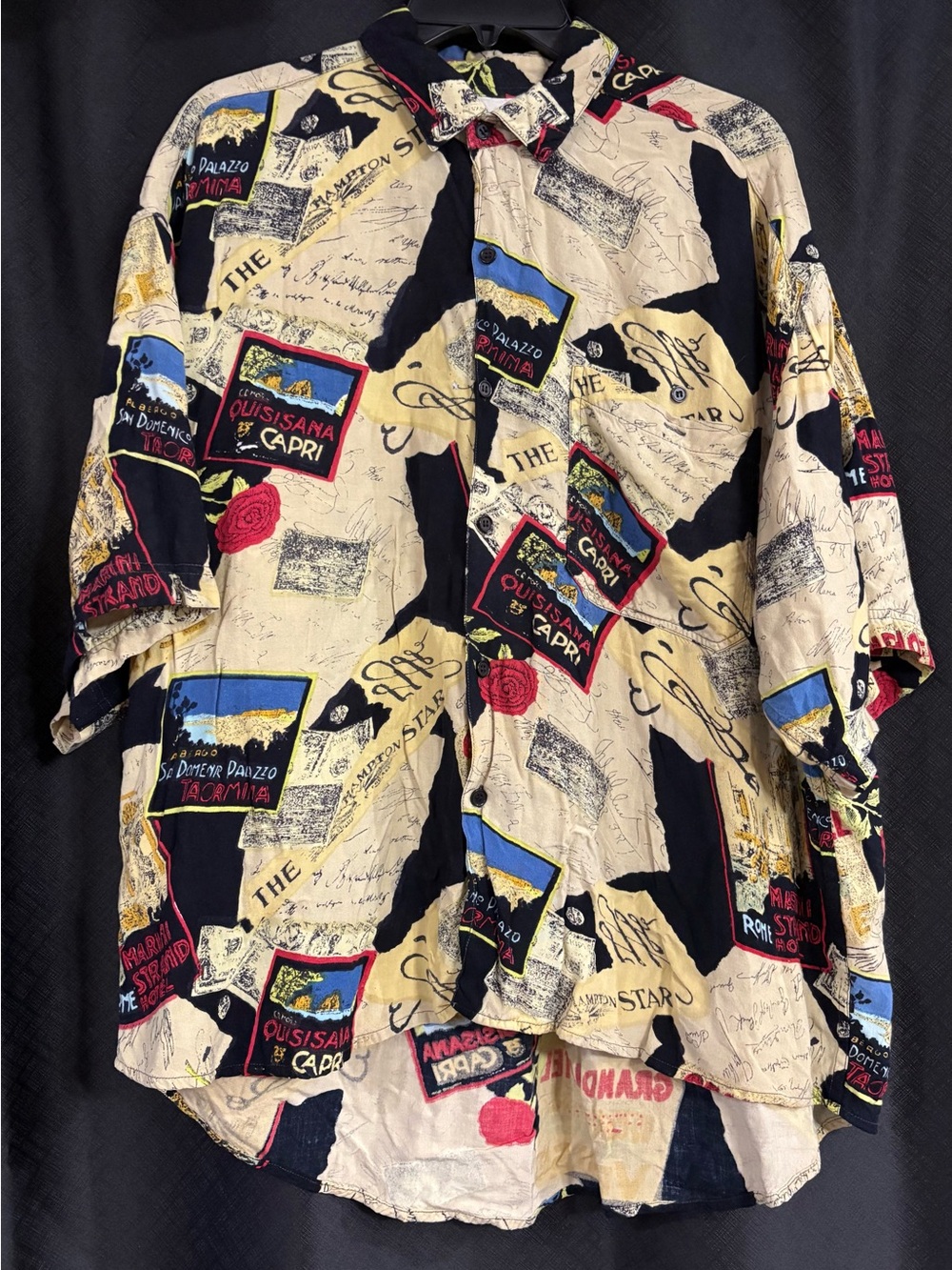 Vintage late 80’s/early 90’s Jams World rayon button-up shirt